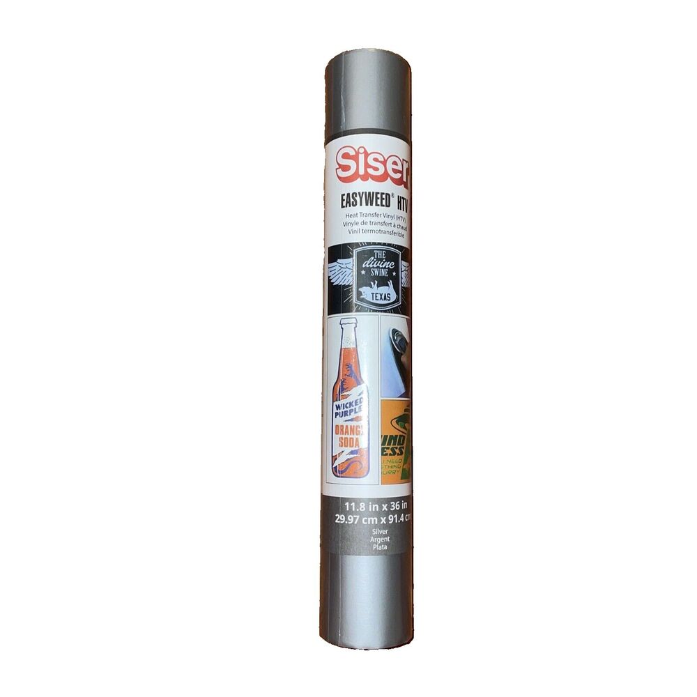Siser EasyWeed Silver Heat Transfer HTV Vinyl  for T-Shirts 11.8X36 Crafting